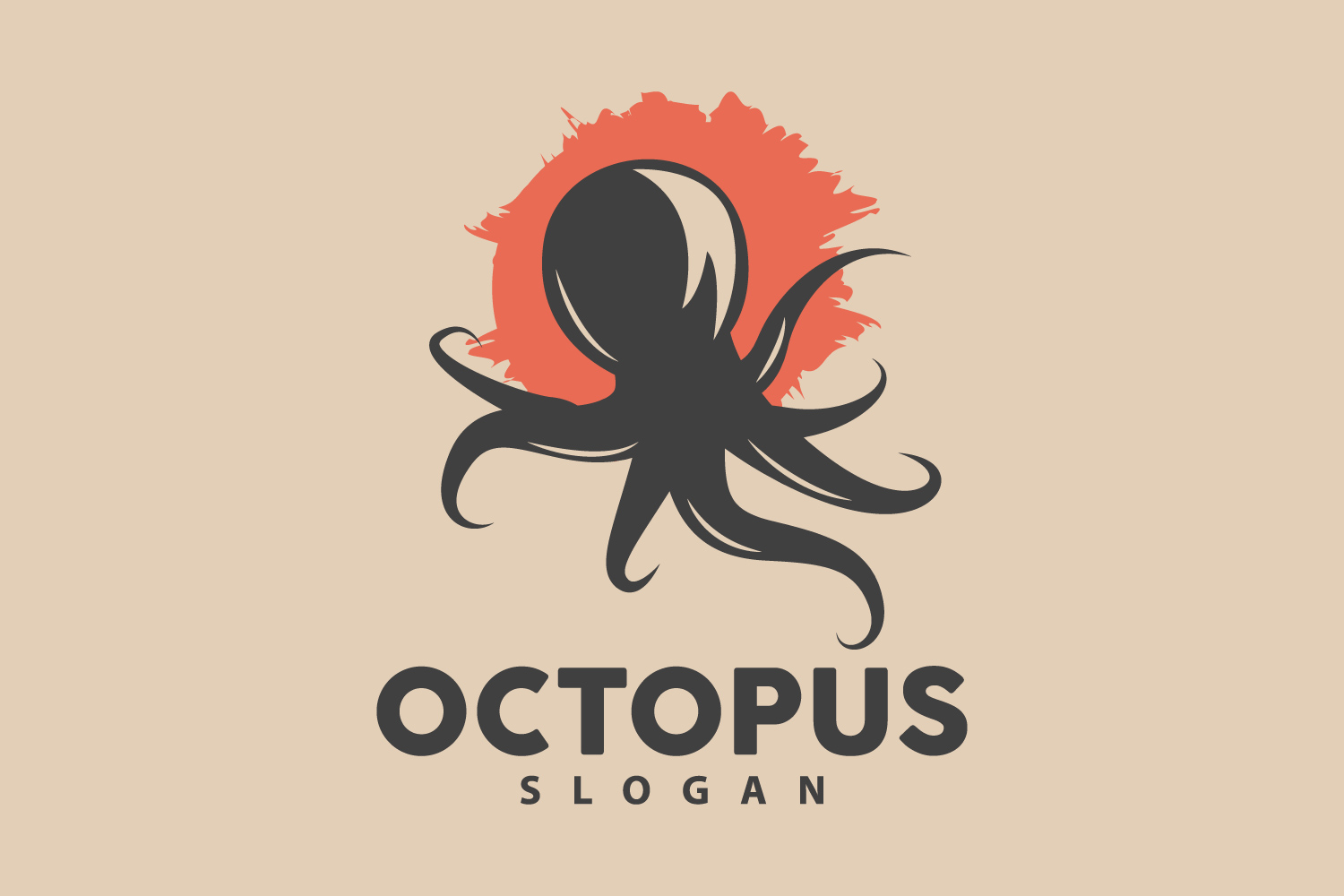 Octopus Logo Old Retro Vintage DesignV10