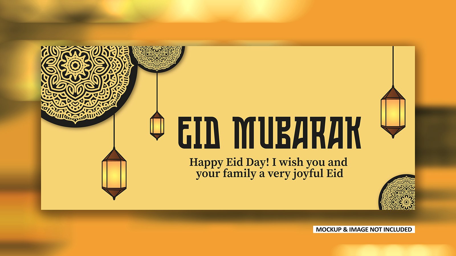 Premium Eid greeting post design with bold mandala art, EPS vector design.