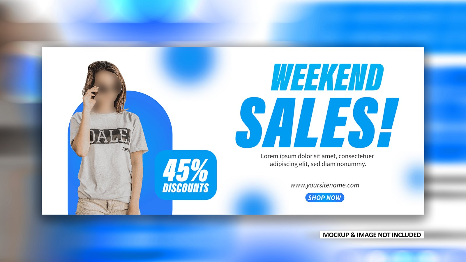 Weekend sales Social media brand promotional ads banner EPS design template