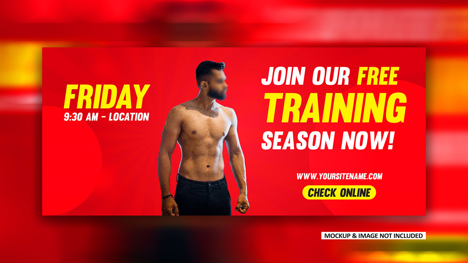 Gym training Social media brand promotional ads banner EPS design template