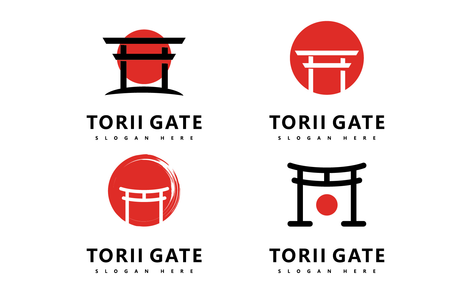 Torii logo icon japanese vector illustration design V5
