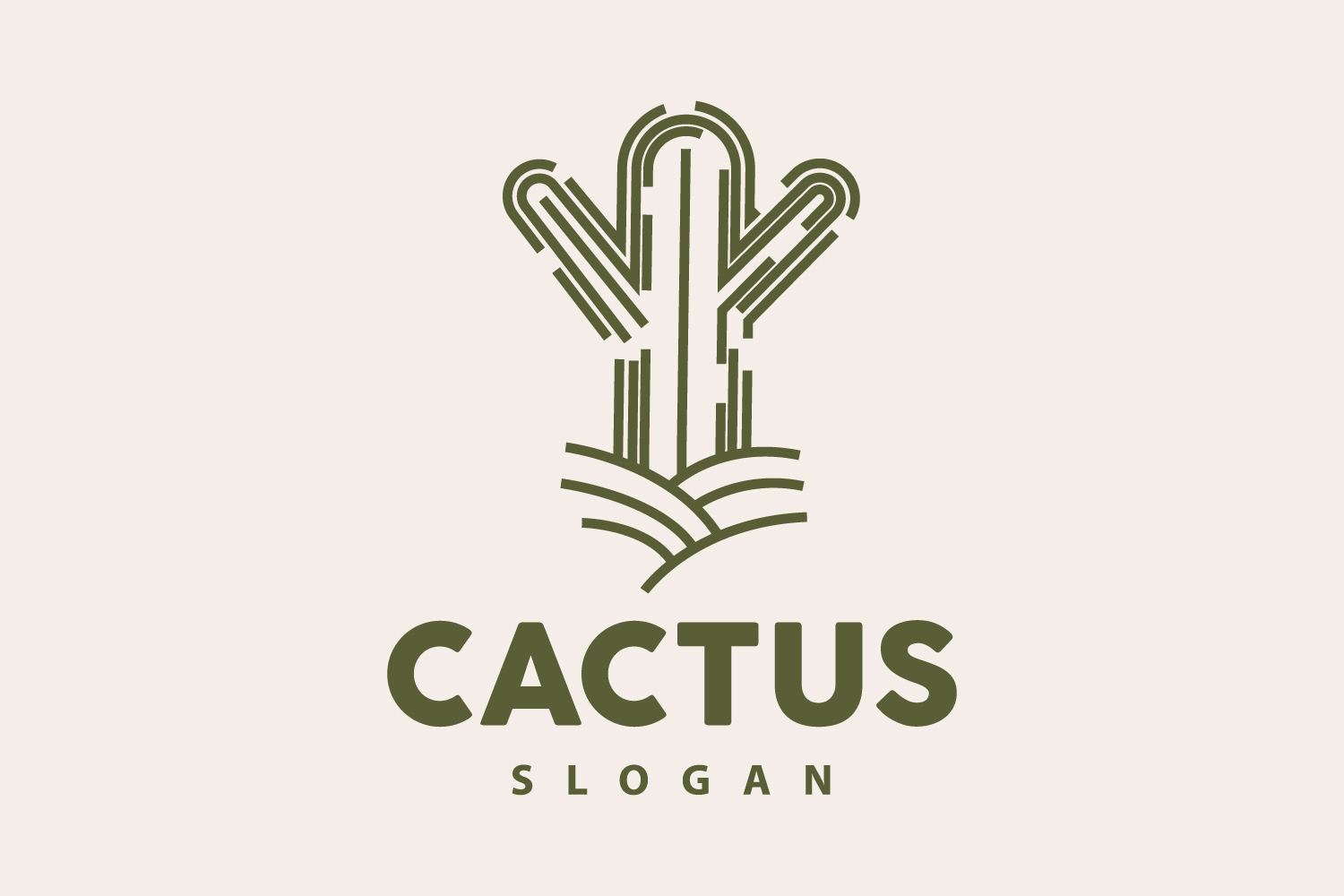Cactus Logo Desert Green Plant VectorV4