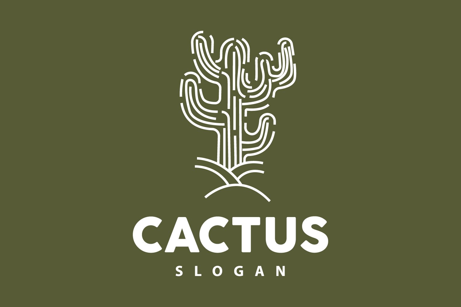 Cactus Logo Desert Green Plant VectorV5