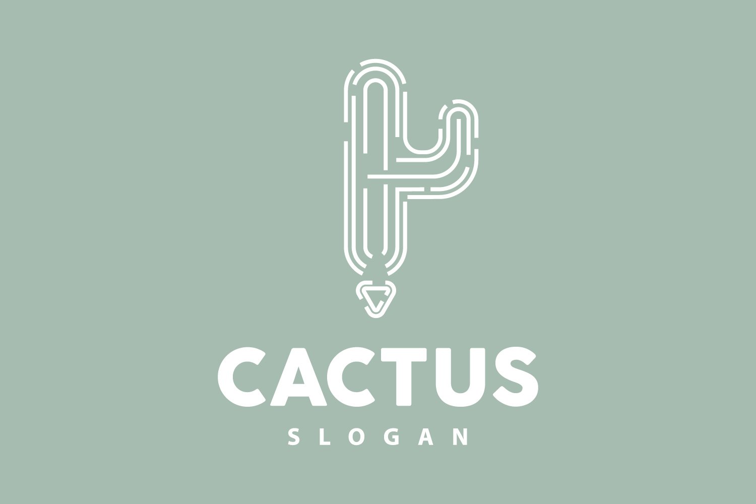 Cactus Logo Desert Green Plant VectorV7