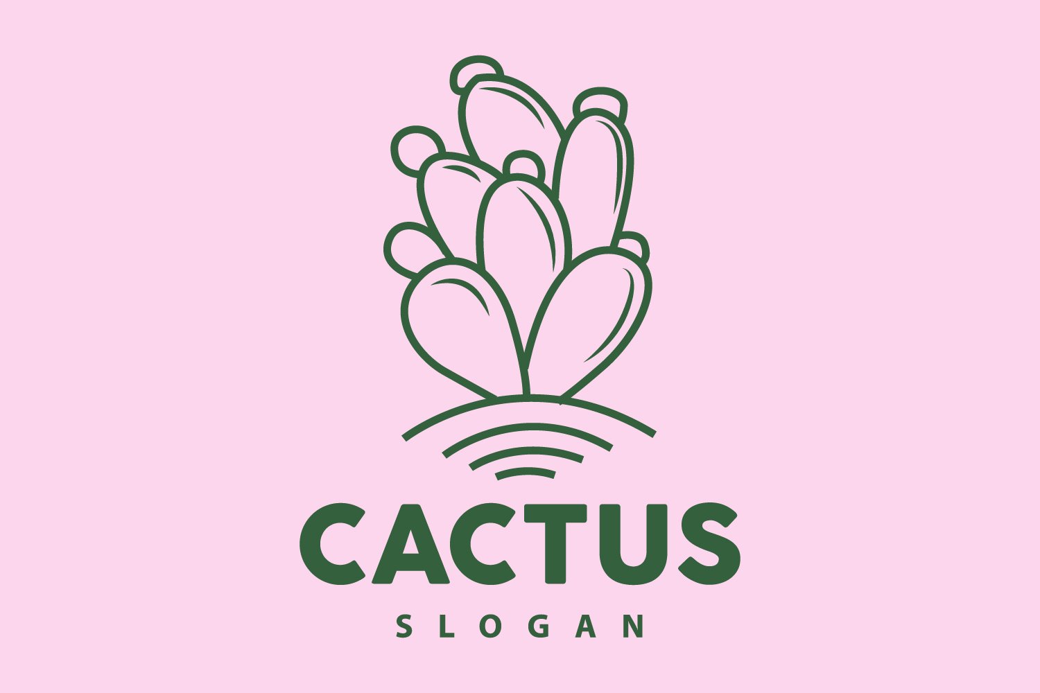 Cactus Logo Desert Green Plant VectorV8