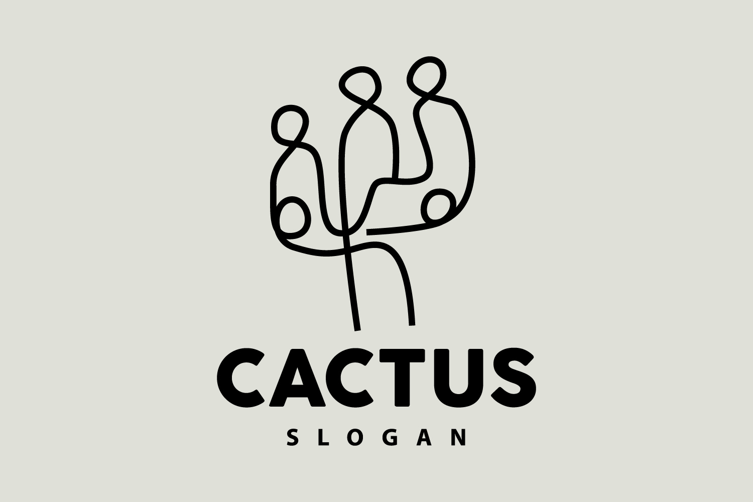 Cactus Logo Desert Green Plant VectorV9