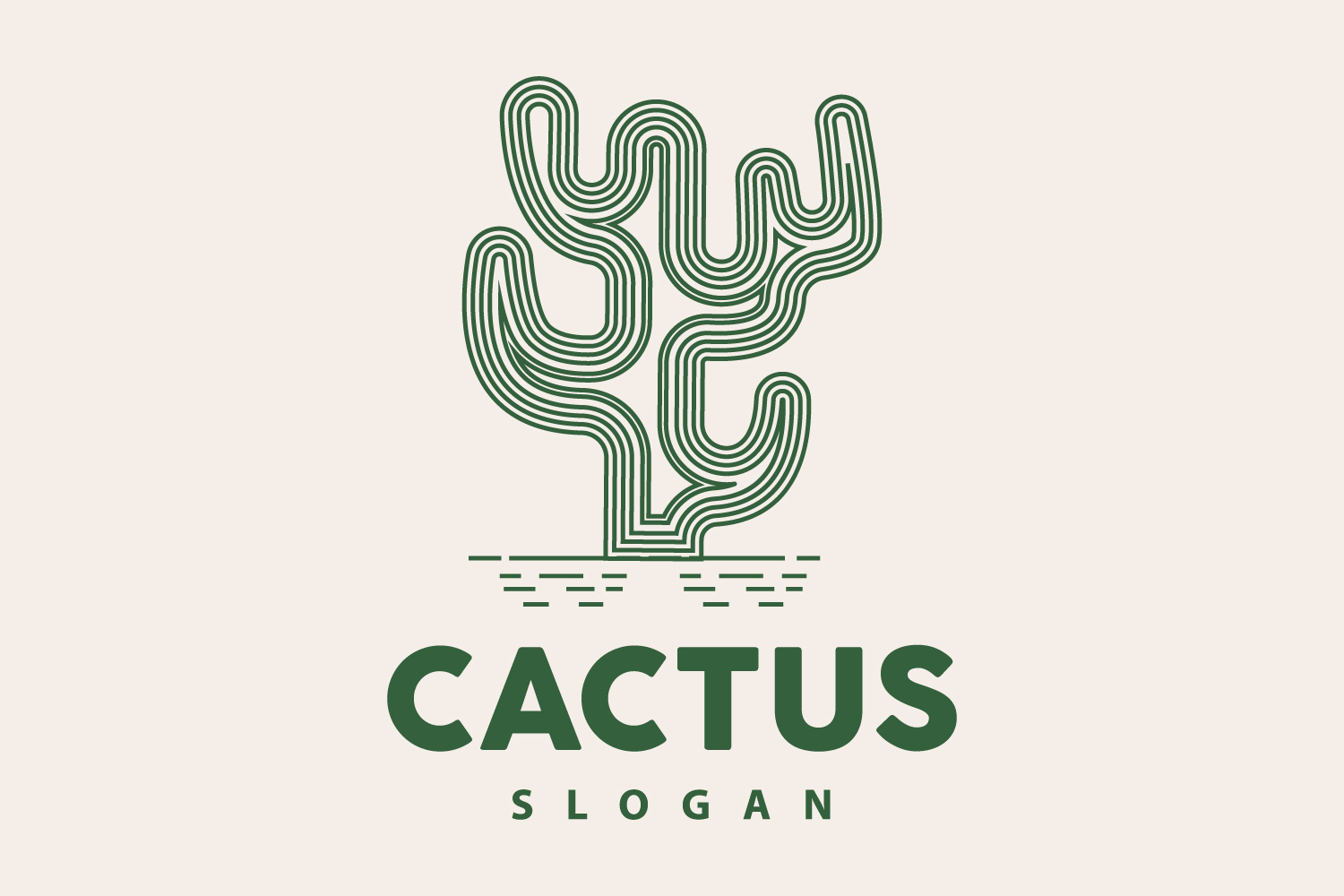 Cactus Logo Desert Green Plant VectorV10