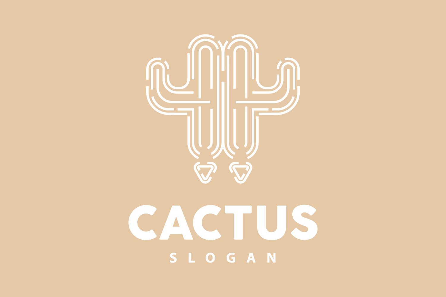Cactus Logo Desert Green Plant VectorV11