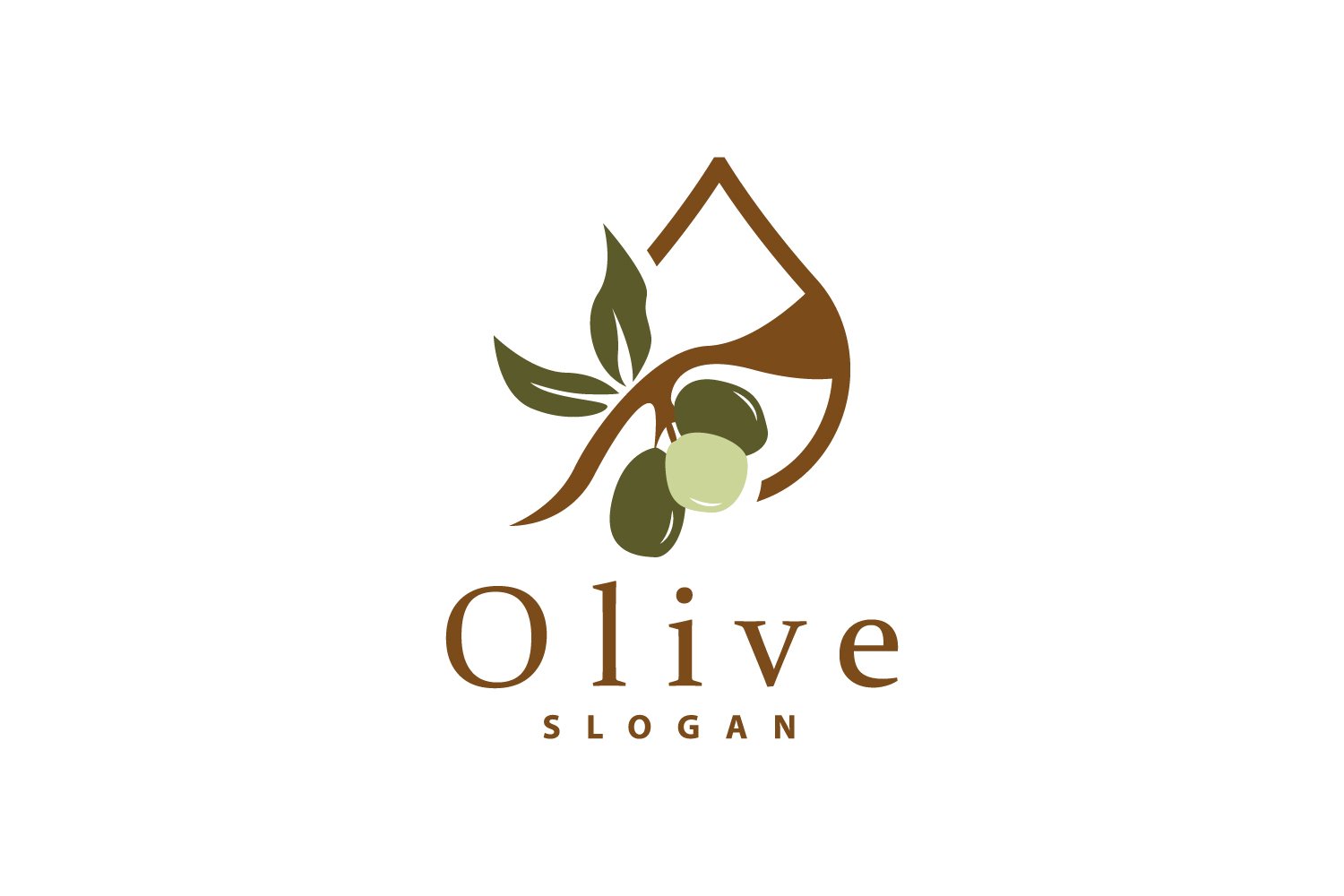 Olive Oil Logo Olive Leaf PlantV21