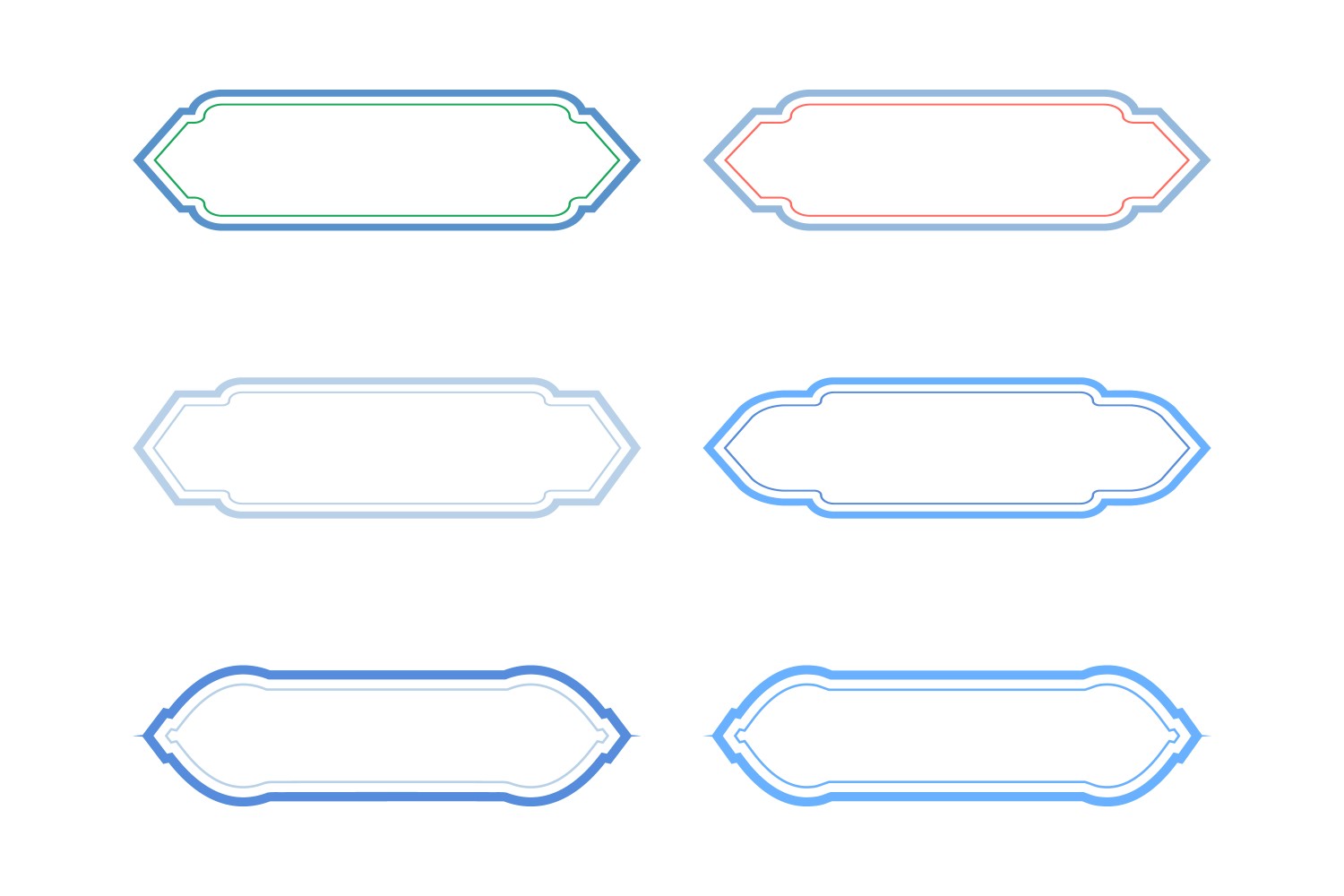 Islamic Label and Name Frame double lines Set 6 - 23