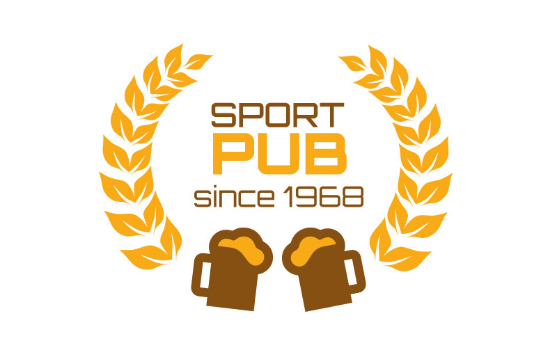Soccer ball and beer symbol for football sport bar