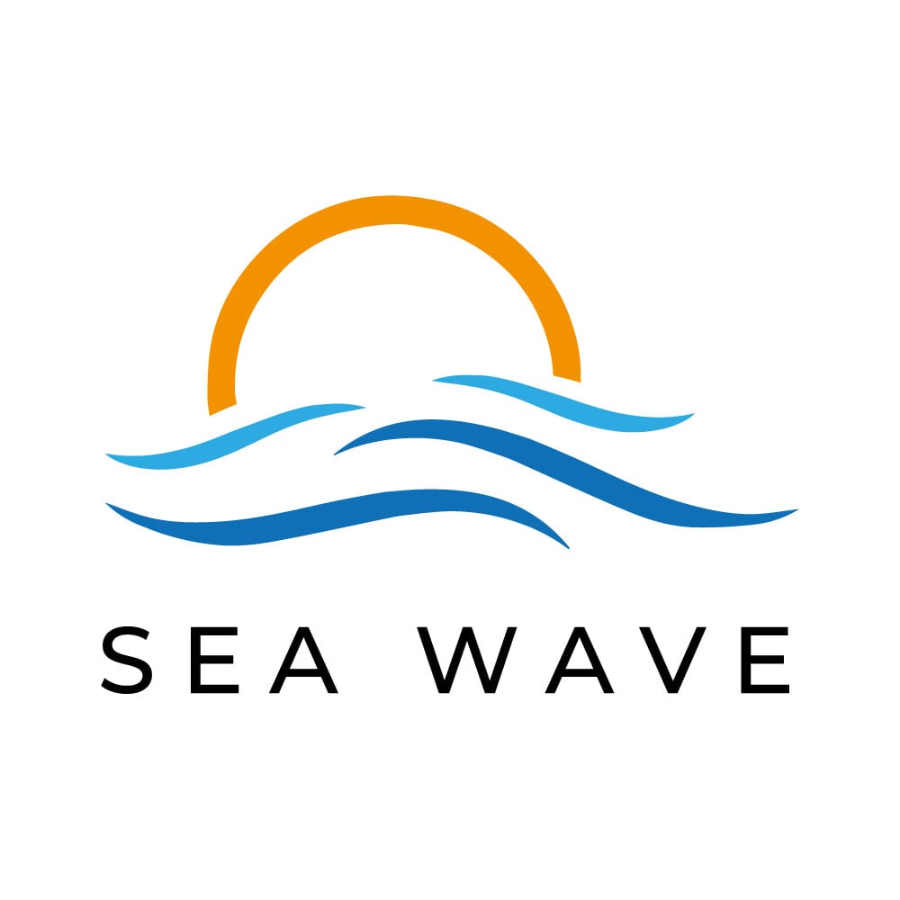 Sea waves logo, sun waves logo