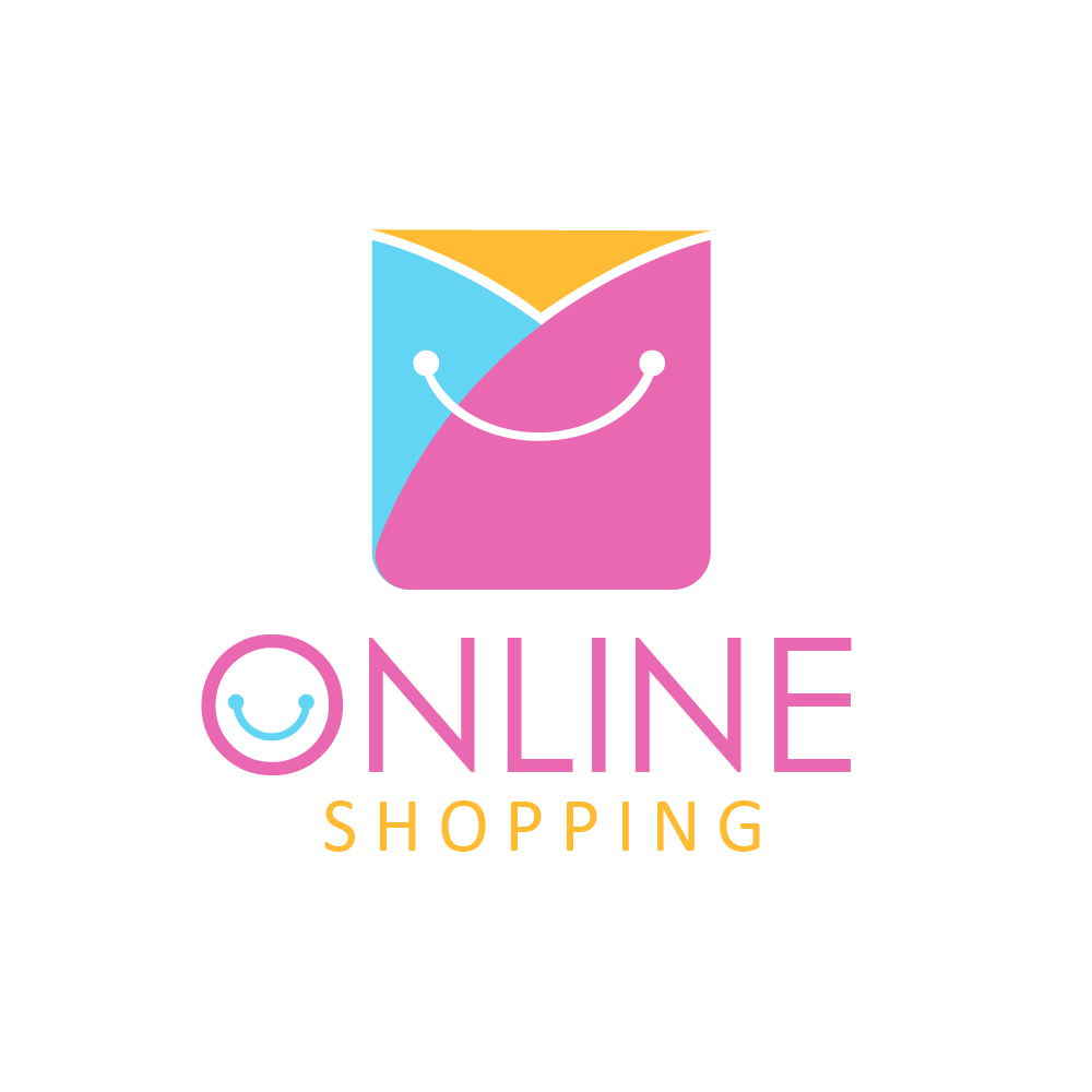 Online Shopping Logo, Shopping Logo Design,  Multi-color