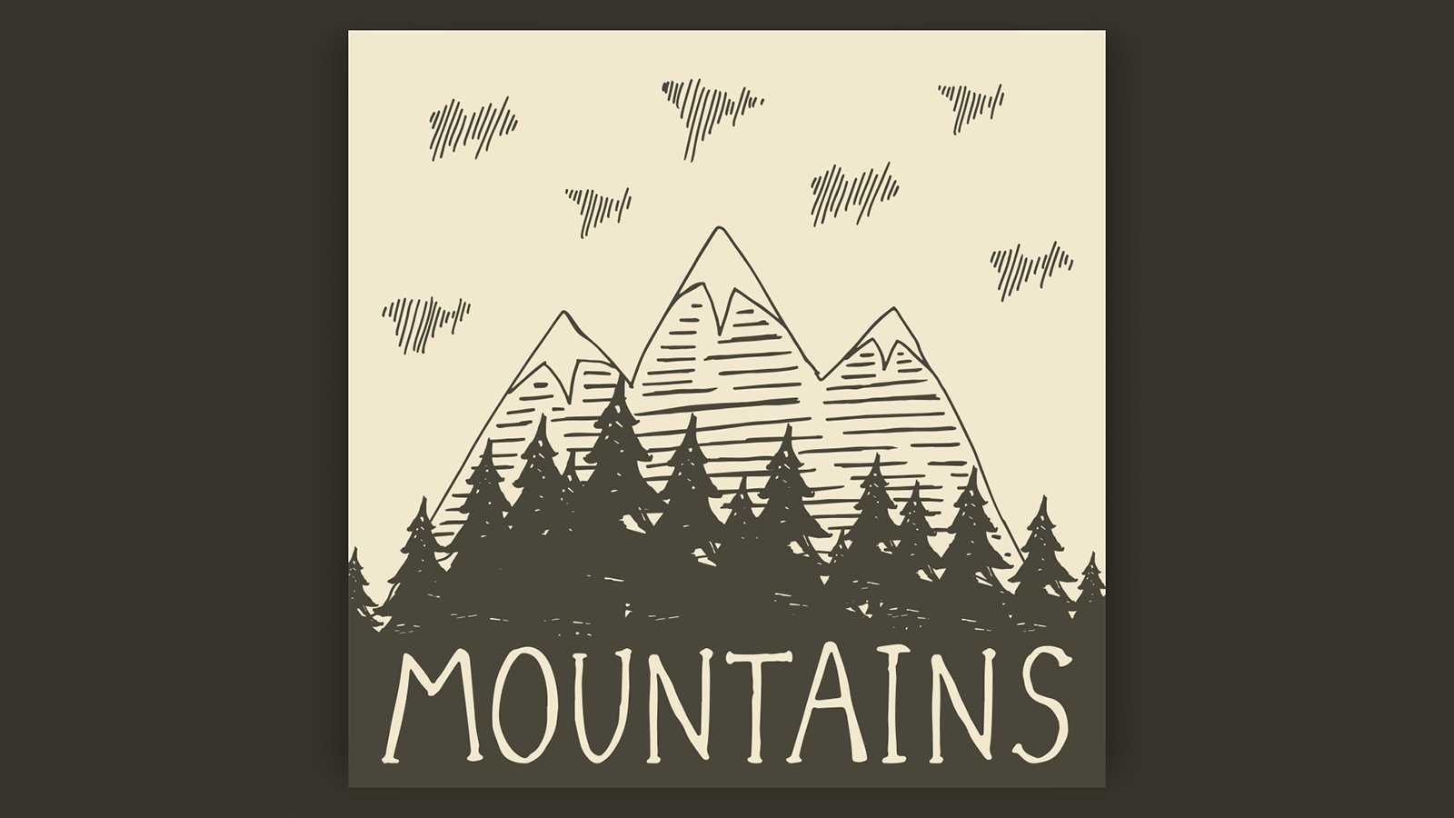 An illustration on the theme of a natural mountain