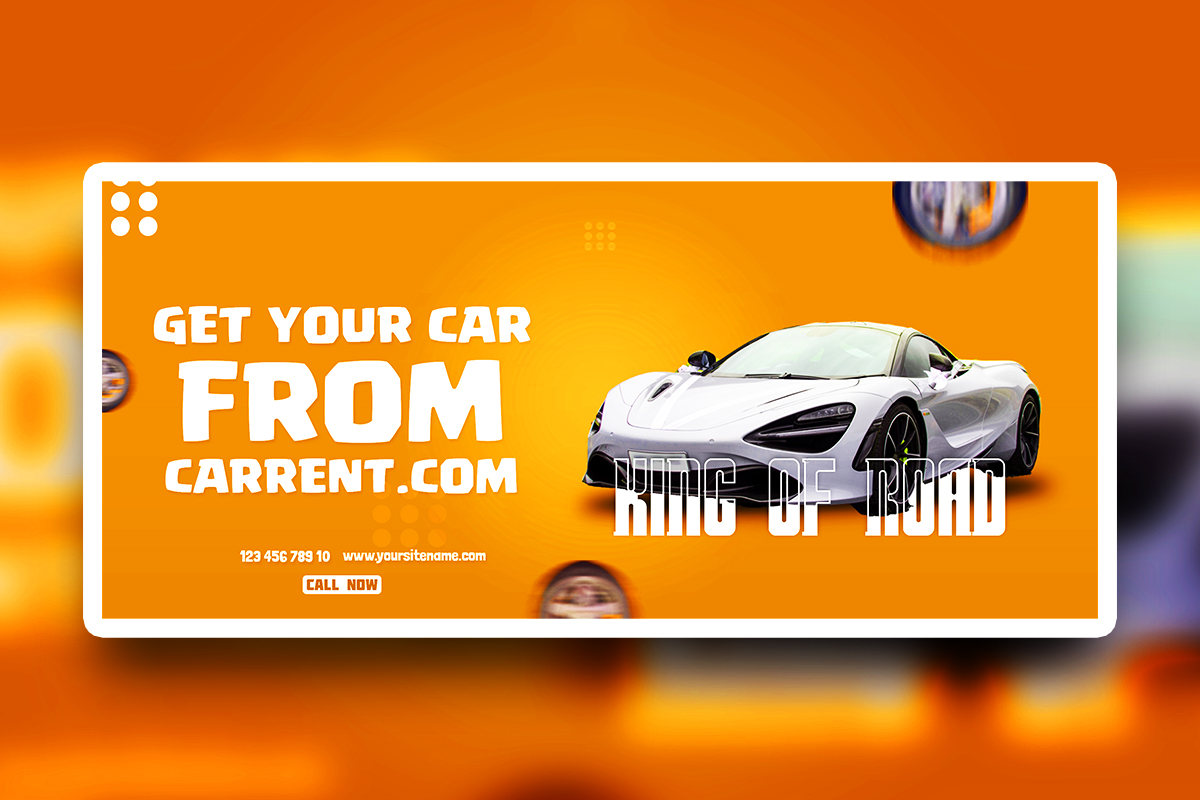 Premium Car Sales Advertisement banner psd design.