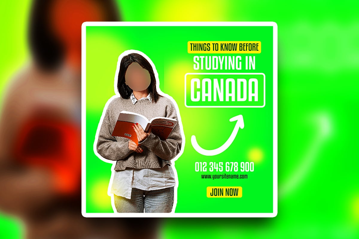 Studying in Canada Advertisement Square psd design
