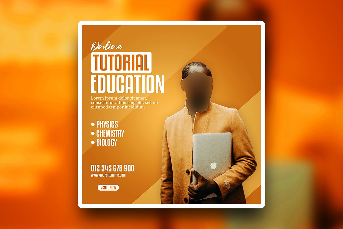 Premium Online Educational Advertisement Square psd design