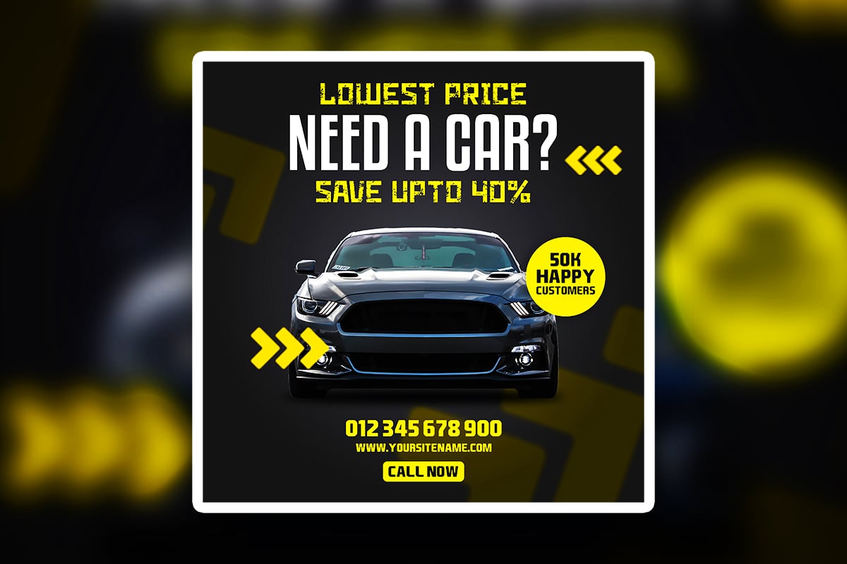 Premium Car Sale Advertisement Square psd design