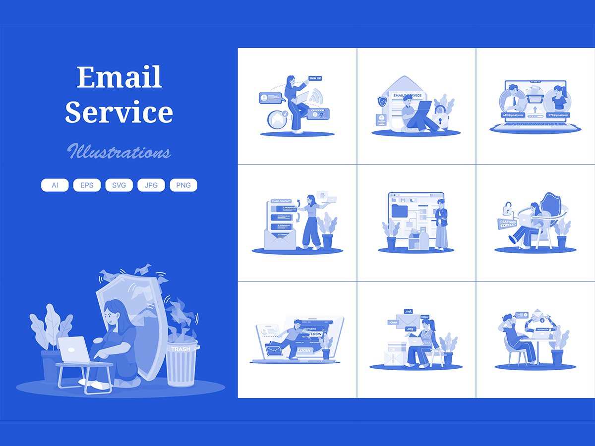 M741_Email Service Illustration Pack