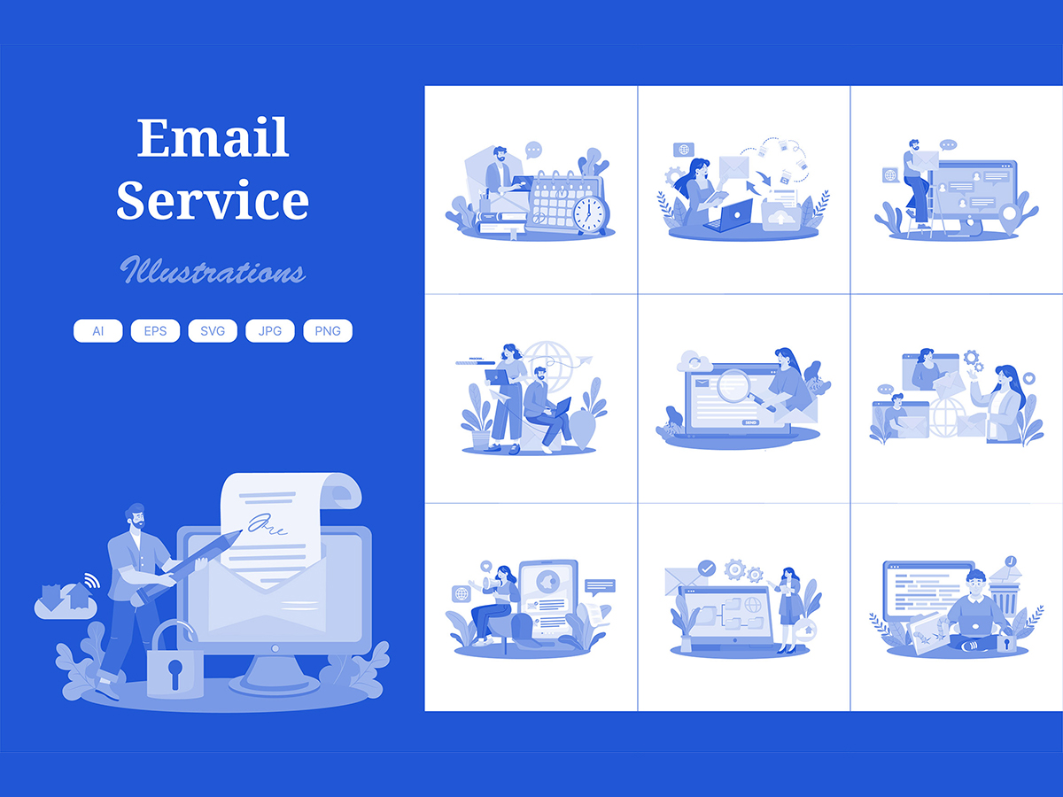 M738_ Email Service Illustration Pack