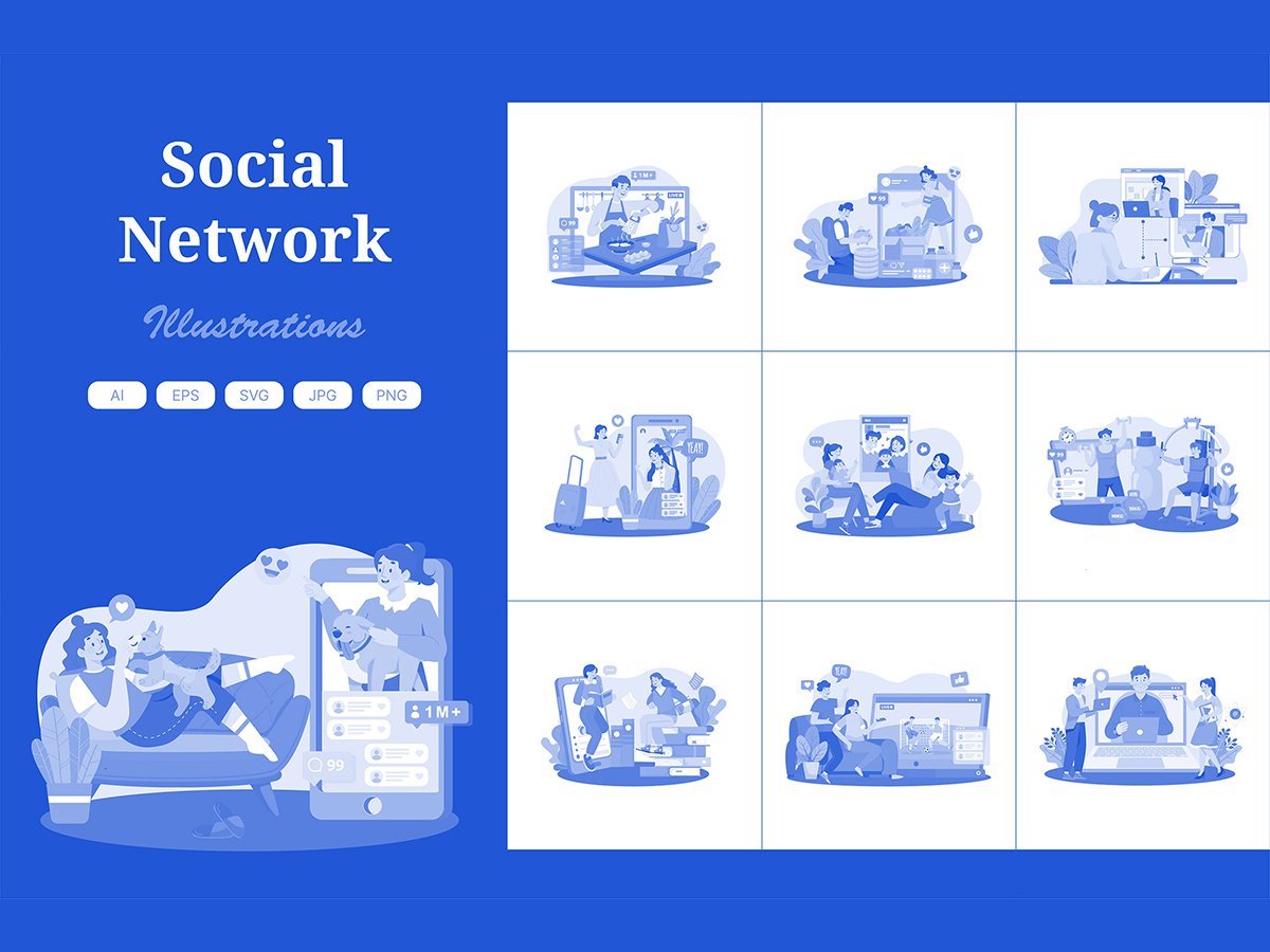 M736_Social Network Illustration Pack 1