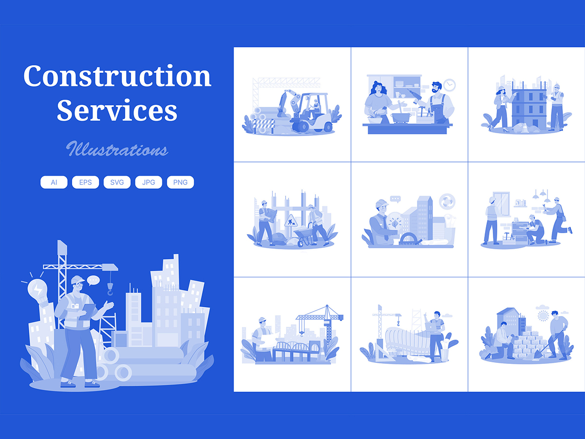 M735_ Construction Services Illustration Pack
