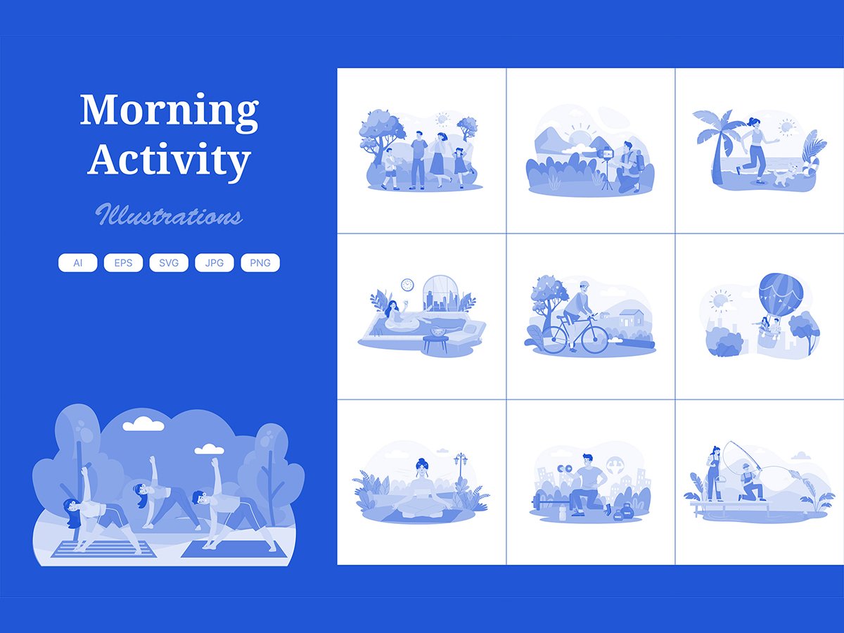 M734_Morning Activity Illustration Pack