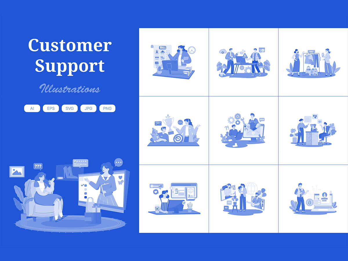 M733_ Customer Support Illustration Pack