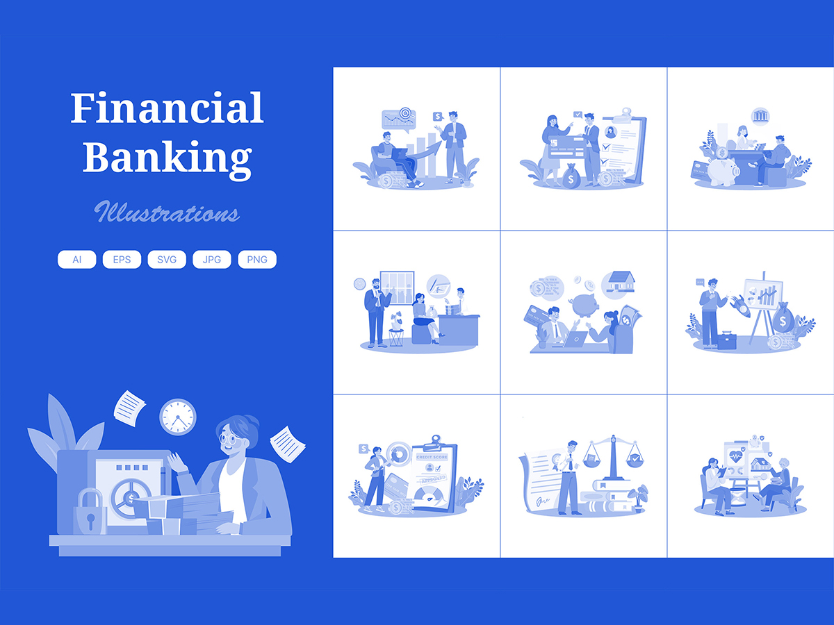 M732_Financial Banking Illustration Pack 1