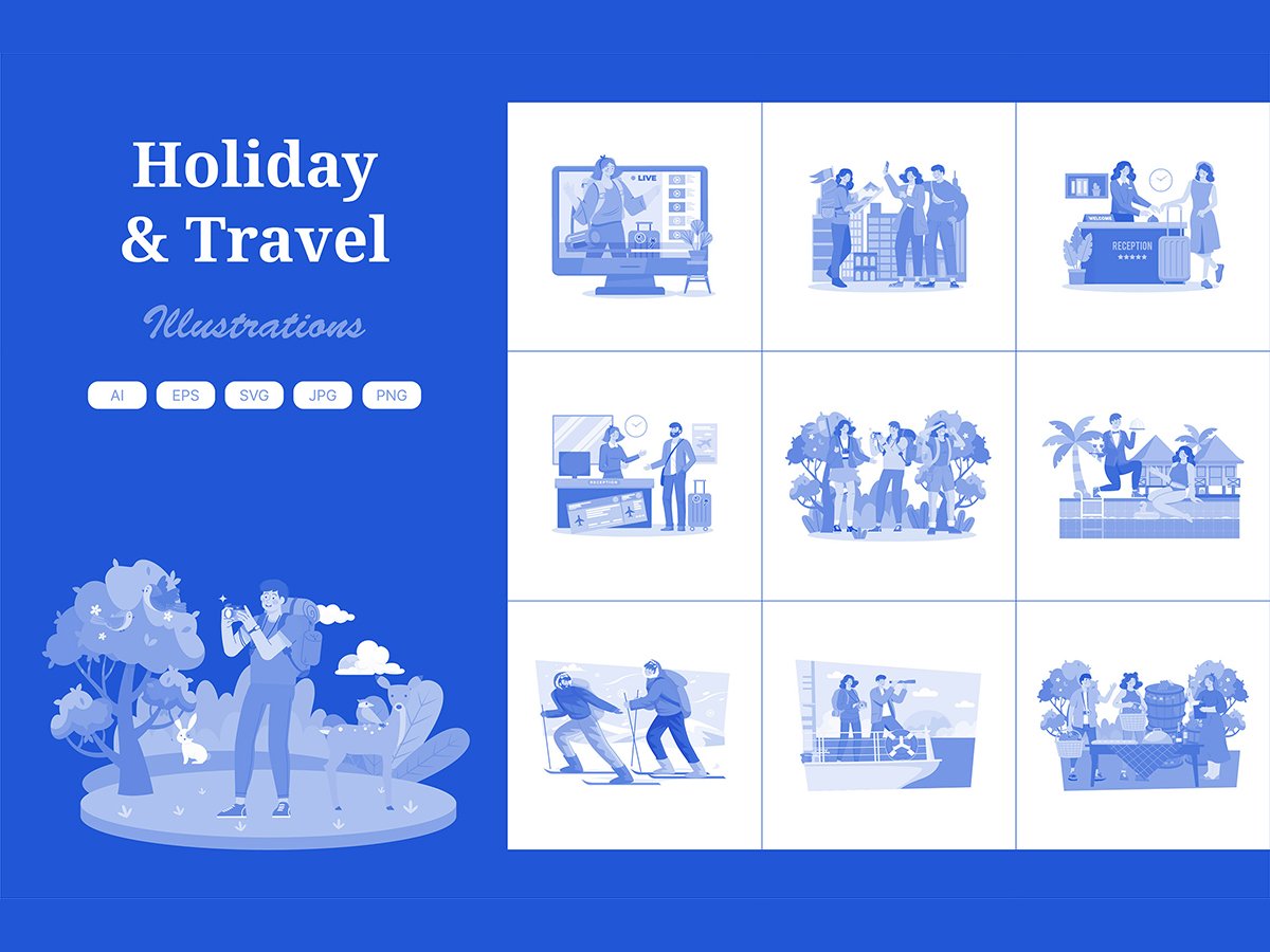 M728_Holiday & Travel Illustration Pack