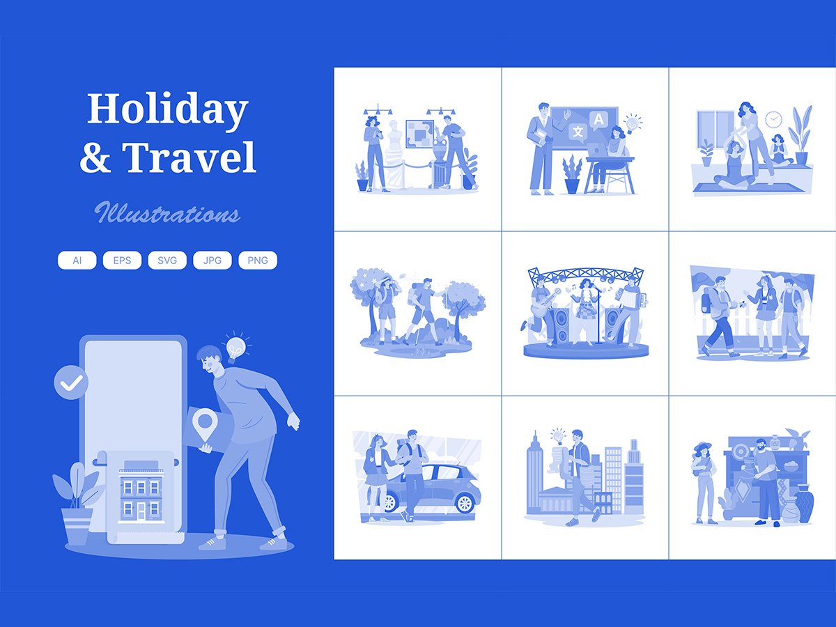 M728_ Holiday & Travel Illustration Pack