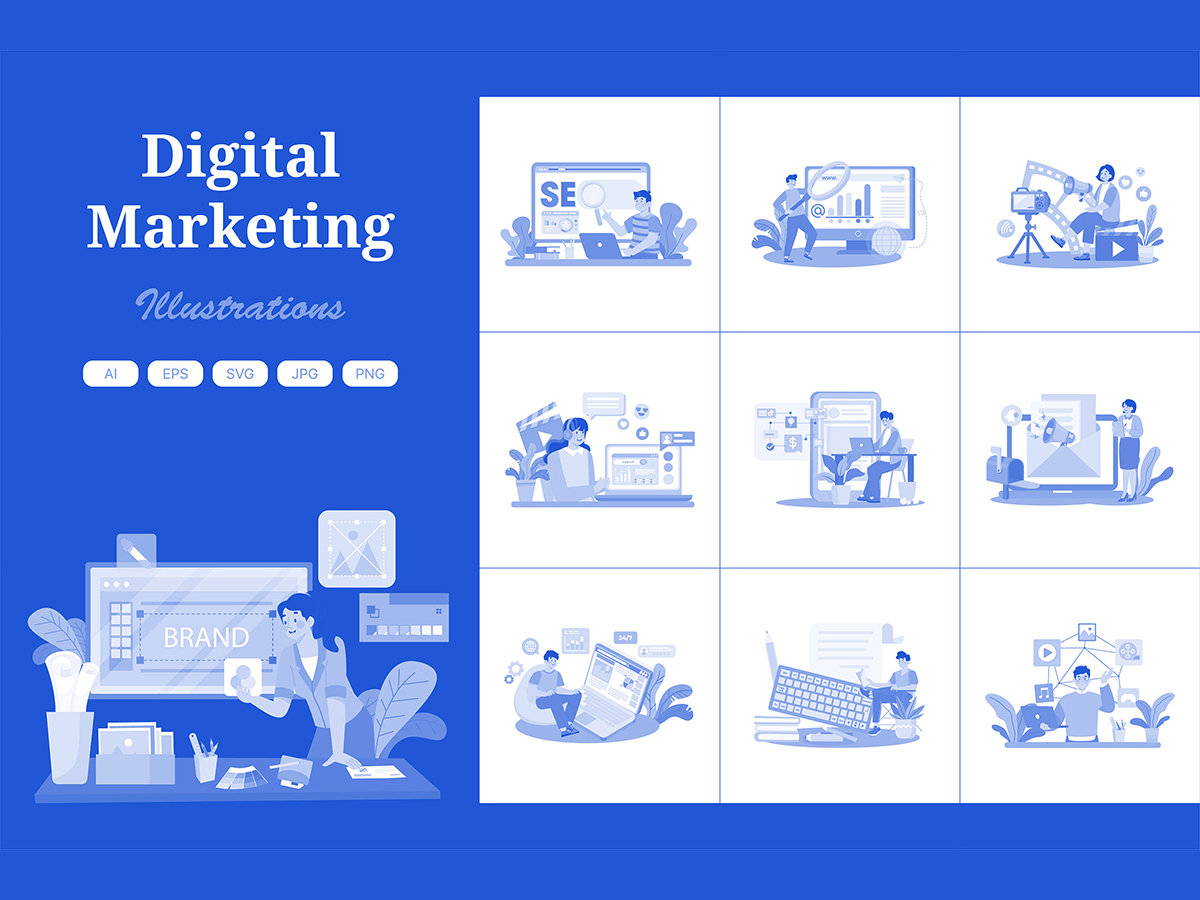 M727_Digital Marketing Illustration Pack