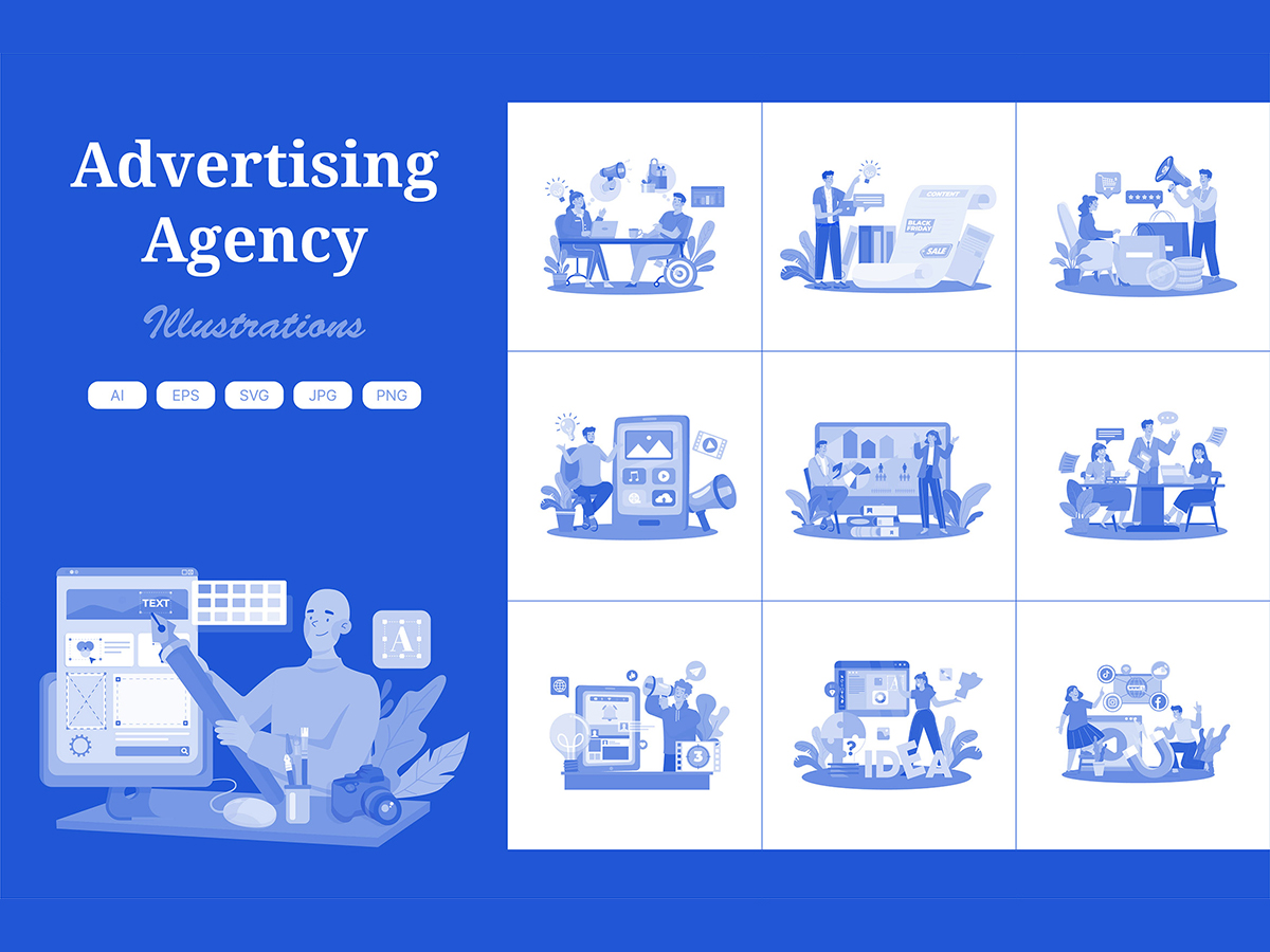 M722_Advertising Agency Illustration Pack