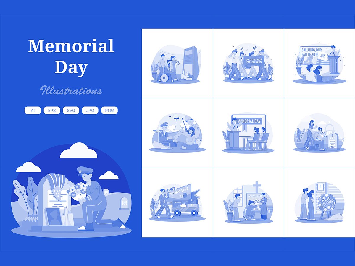 M720_Memorial Day Illustration Pack