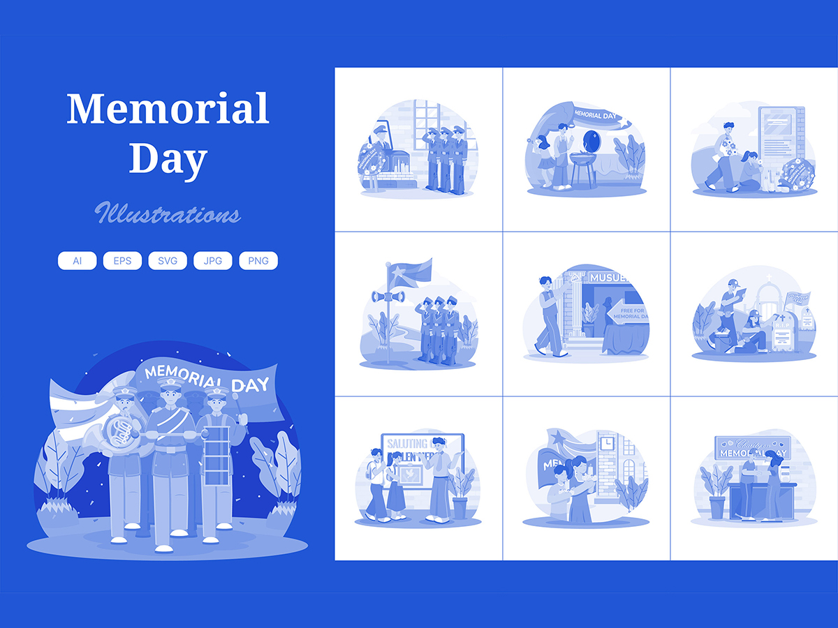 M720_ Memorial Day Illustration Pack 2