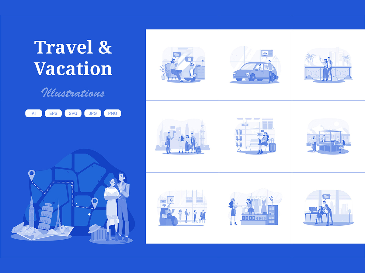 M719_ Travel & Vacation Illustration Pack 1