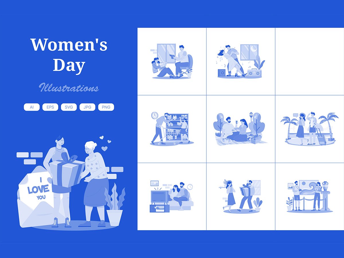 M717_ Women's Day Illustration Pack