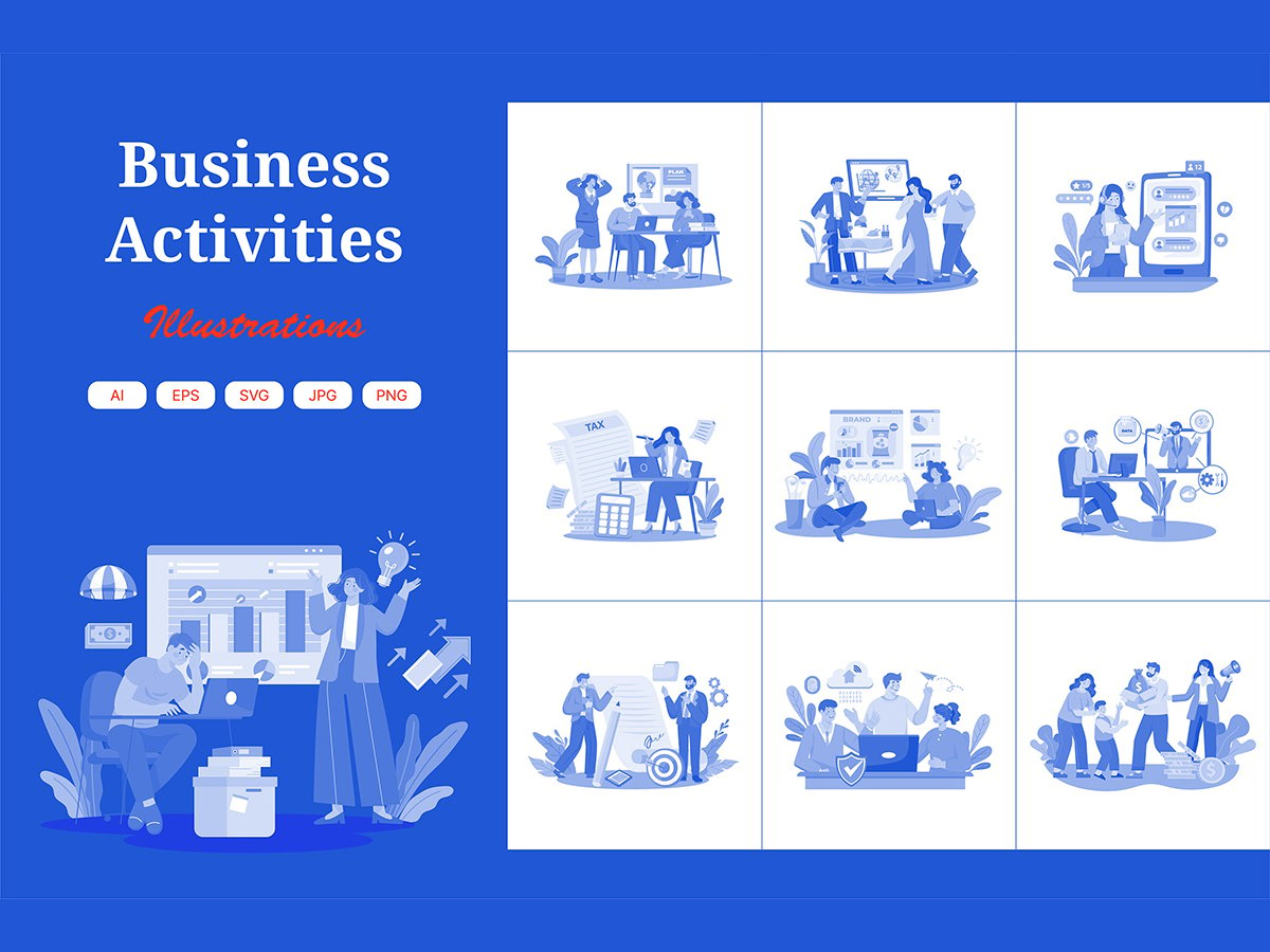 M713_ Business Activities Illustration Pack