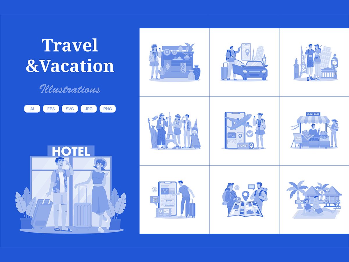 M711_Travel and Vacation Illustration Pack