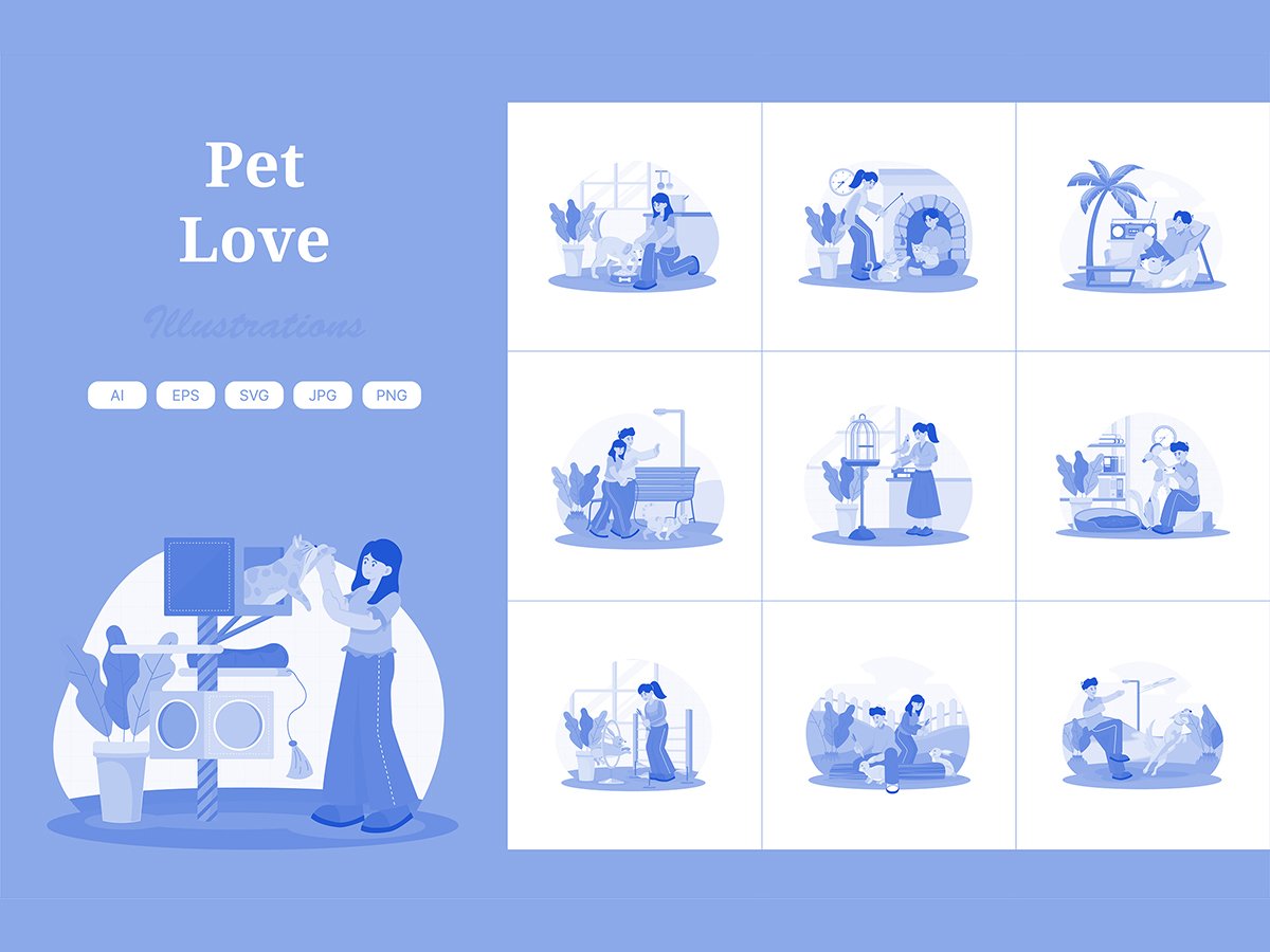 M703_ Pet Love Illustration Pack 1