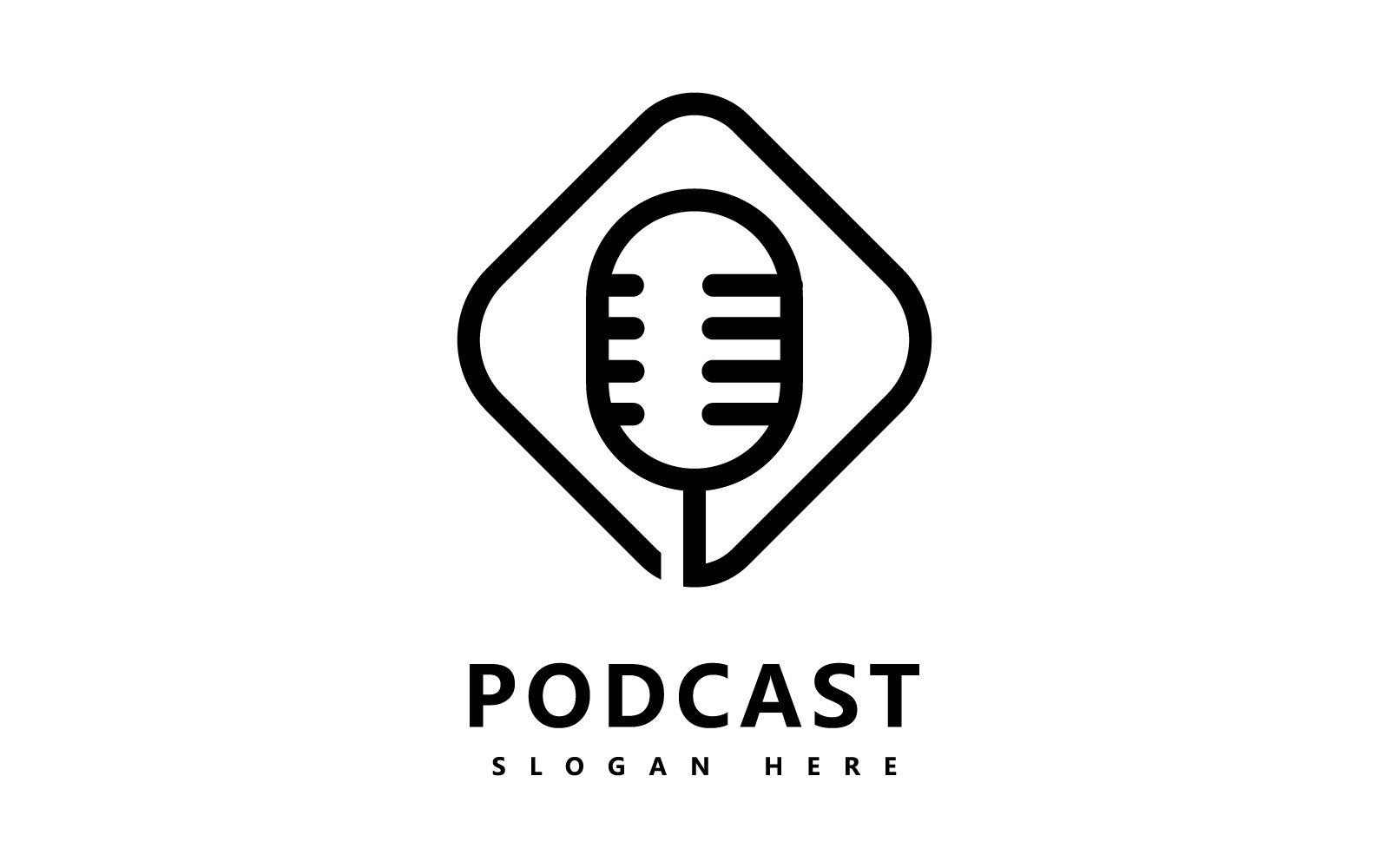 Podcast Logo icon Design Vector Template  microphone symbols  V3