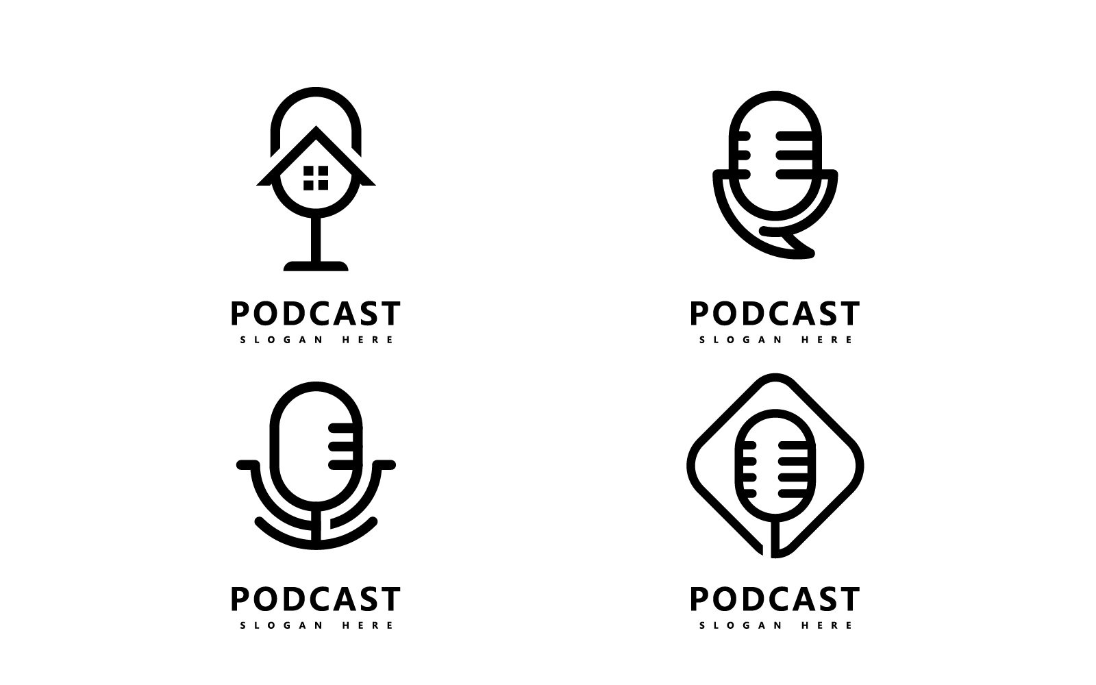 Podcast Logo icon Design Vector Template  microphone symbols  V9