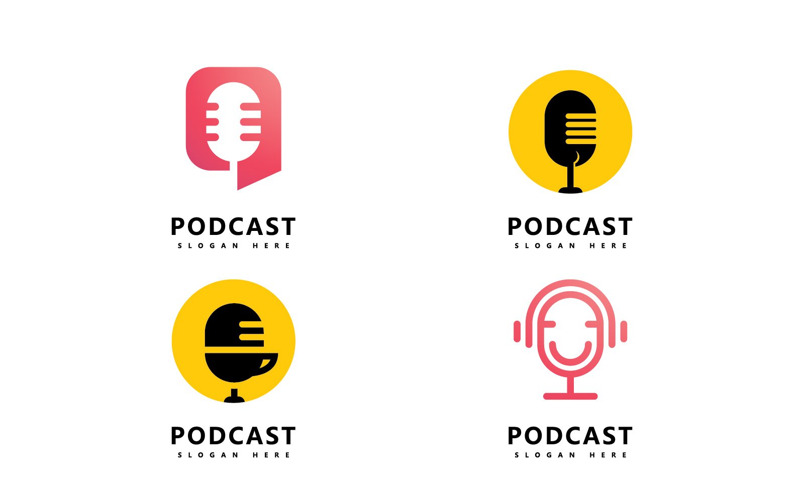 Podcast Logo icon Design Vector Template  microphone symbols  V0