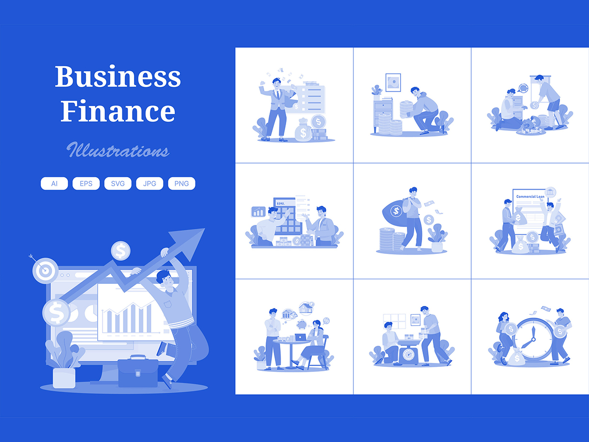 M696_Business Finance Illustration Pack