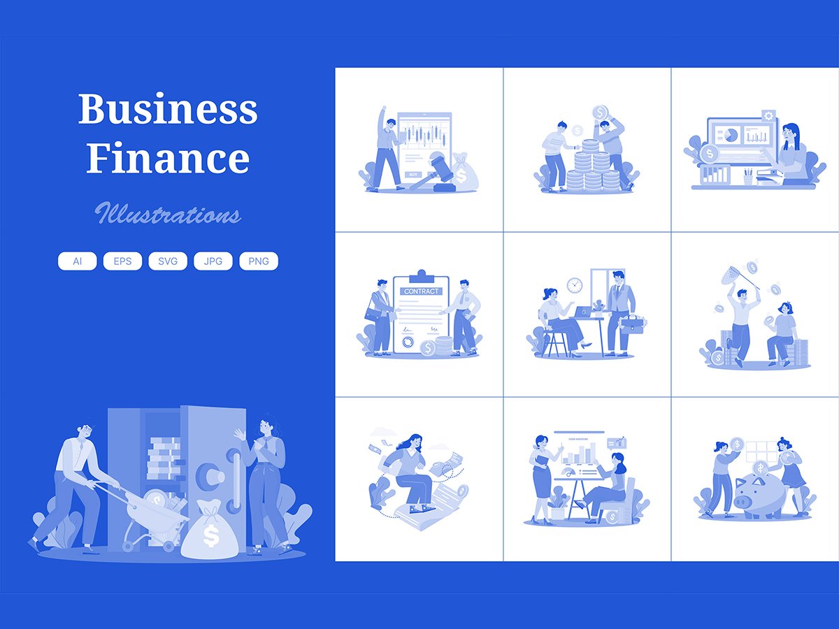 M696_ Business Finance Illustration Pack