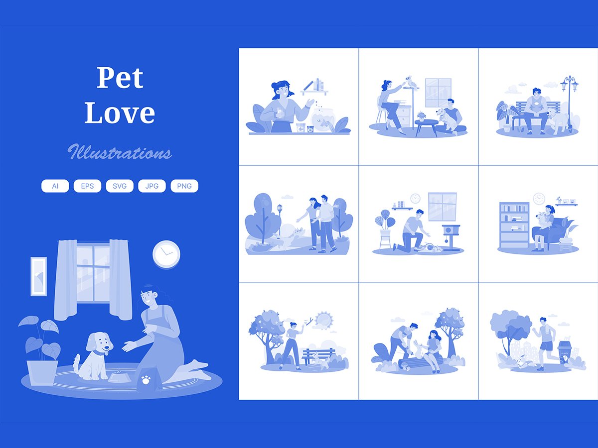 M694_ Pet Love Illustration Pack 1