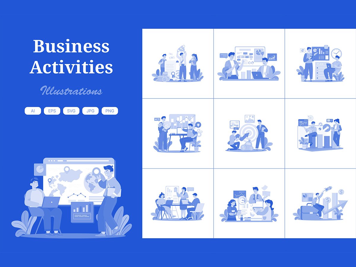 M689_ Business Activities Illustration Pack 1