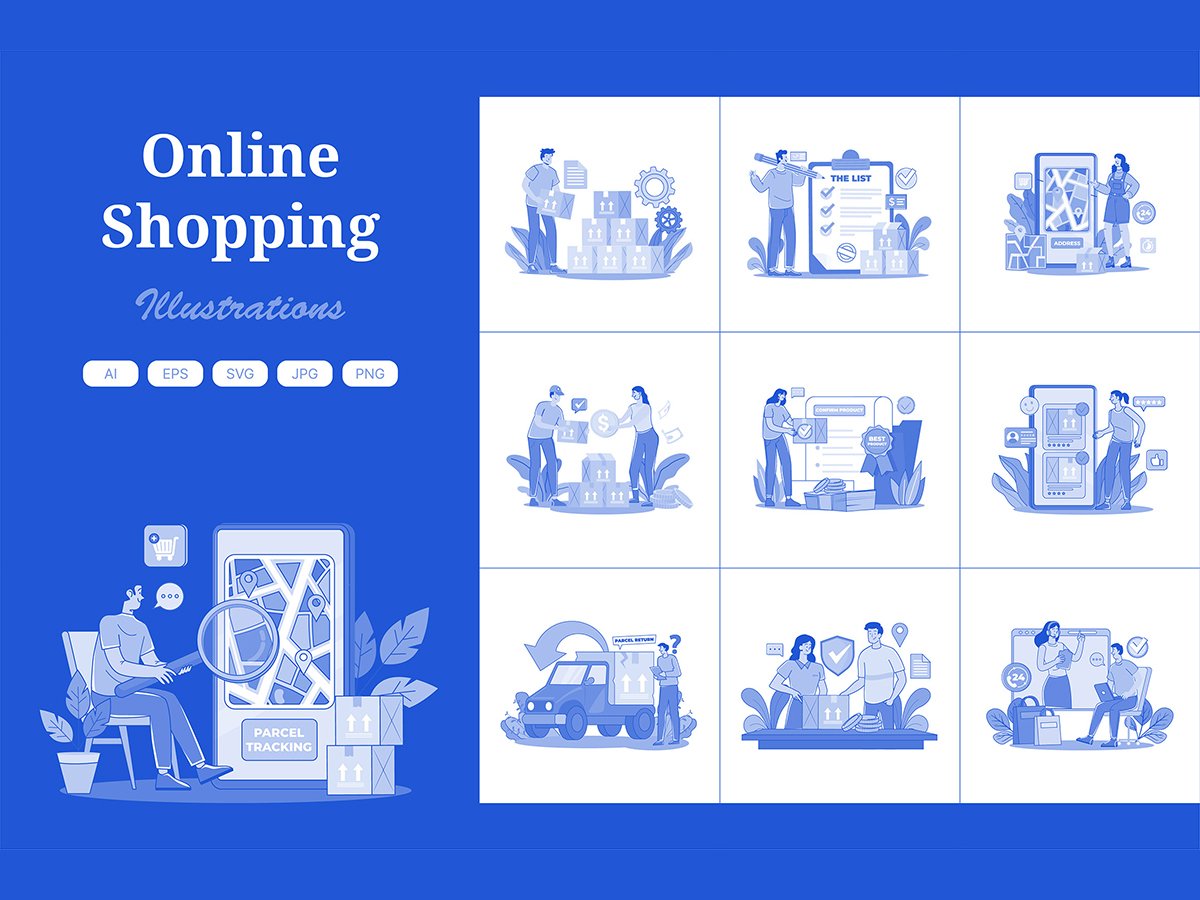 M686_ Online Shopping Illustration Pack