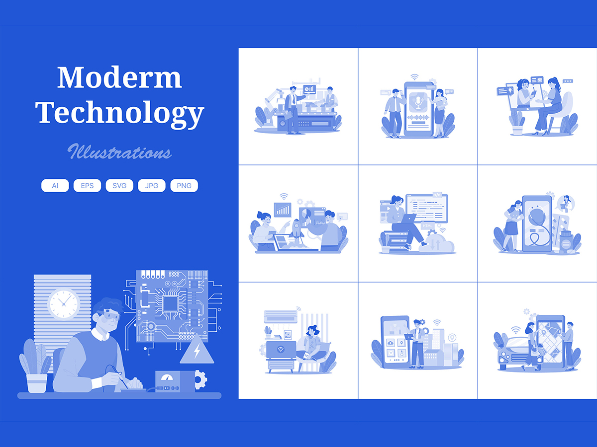 M682_ Modern Technology Illustration Pack