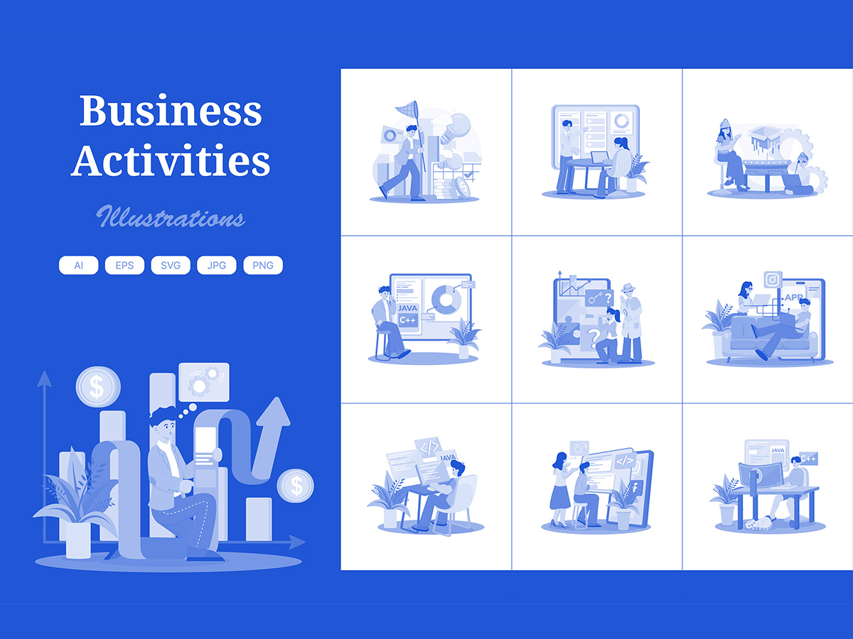 M678_ Business Activities Illustration Pack 1